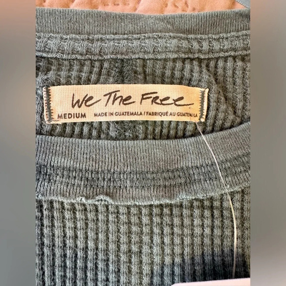 We The Free People NWT Drop The Mic oversized Thermal in silver pine sz M 37”p2p - Picture 7 of 10